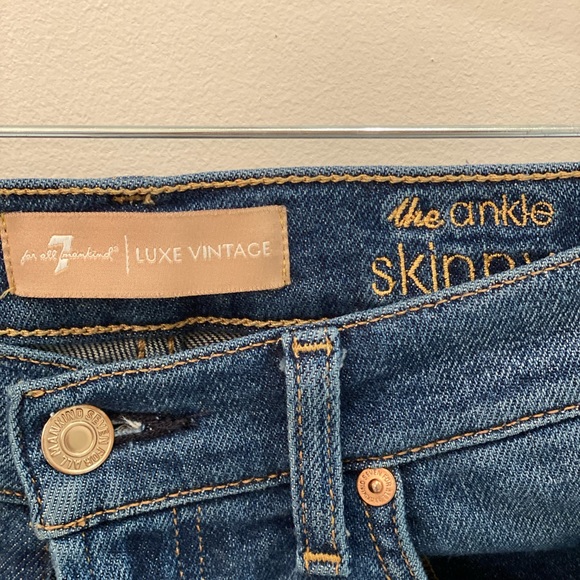 7 for all Mankind - Skinny Denim Blue Jeans - Size 27 - Picture 4 of 5